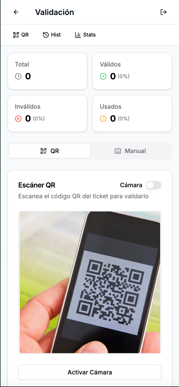 QR-validatie bij de ingang van het evenement